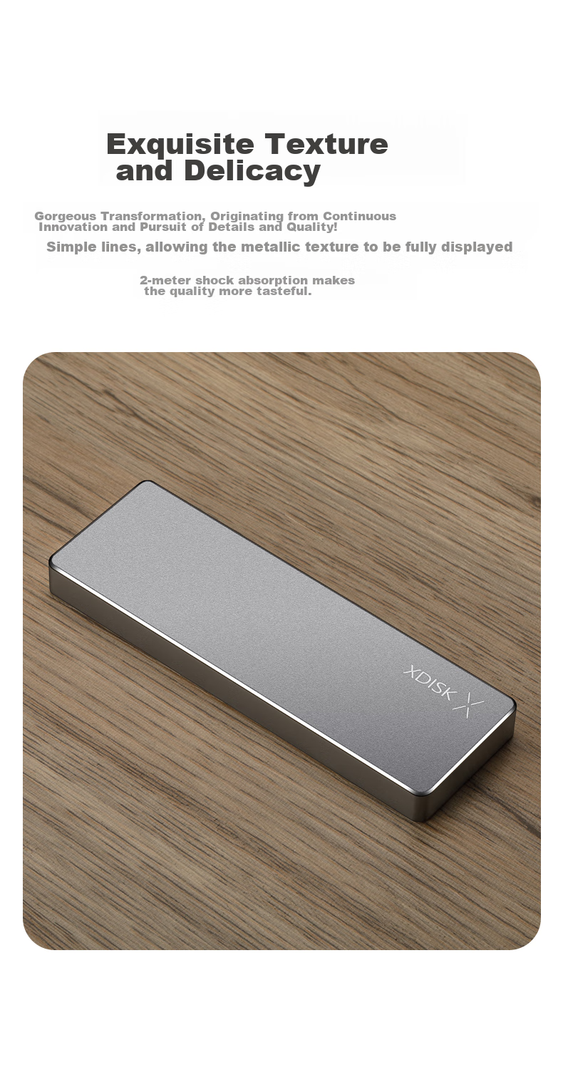 Xiaopan (XDISK) 512GB USB3.2 Portable Solid State Drive (PSSD), M Series, Type-C Gun Color, Ultra-Thin Fashionable Design, Direct Phone Connection, High-Speed, Shockproof, Compatible with MAC 4