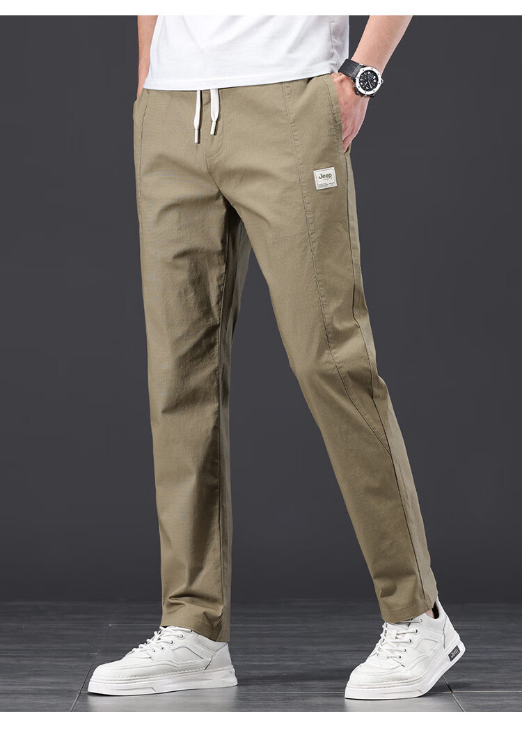 JEEP Comfortable And Simple Casual Pants for Men, 2026 Summer Fashion Versatile Straight-Leg Trousers, Commuter Long Pants for Me 1