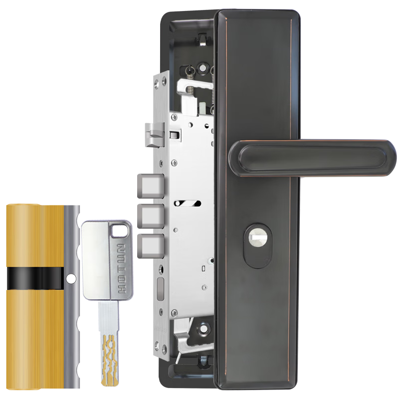 HOTUN [On-Site Installation] Anti-Theft Door Lock Set with Super C-Grade Lock Cylinder, Universal Steel Door, Entrance Door, Main Door Lock FDT2