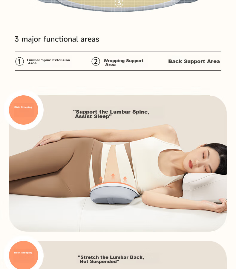 Silaiyi Lumbar Support Pillow, Back Cushion, Bed Back Pad, Pregnancy Waist Brace, Memory Foam Lumbar Pillow for Herniated Disc 8