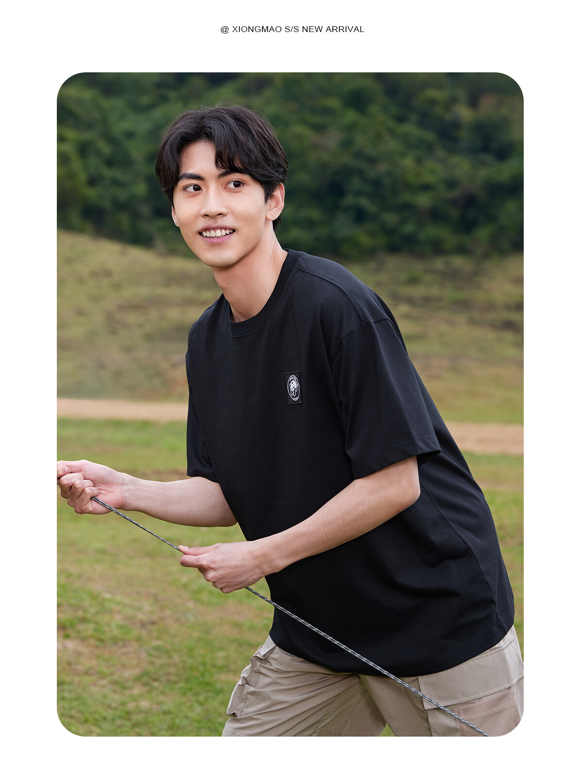 CAMEL Outdoor Unisex Casual Short-Sleeve T-Shirt, Round Neck, Cool And Breathable Top [Panda Collaboration], A34BA6K170 15