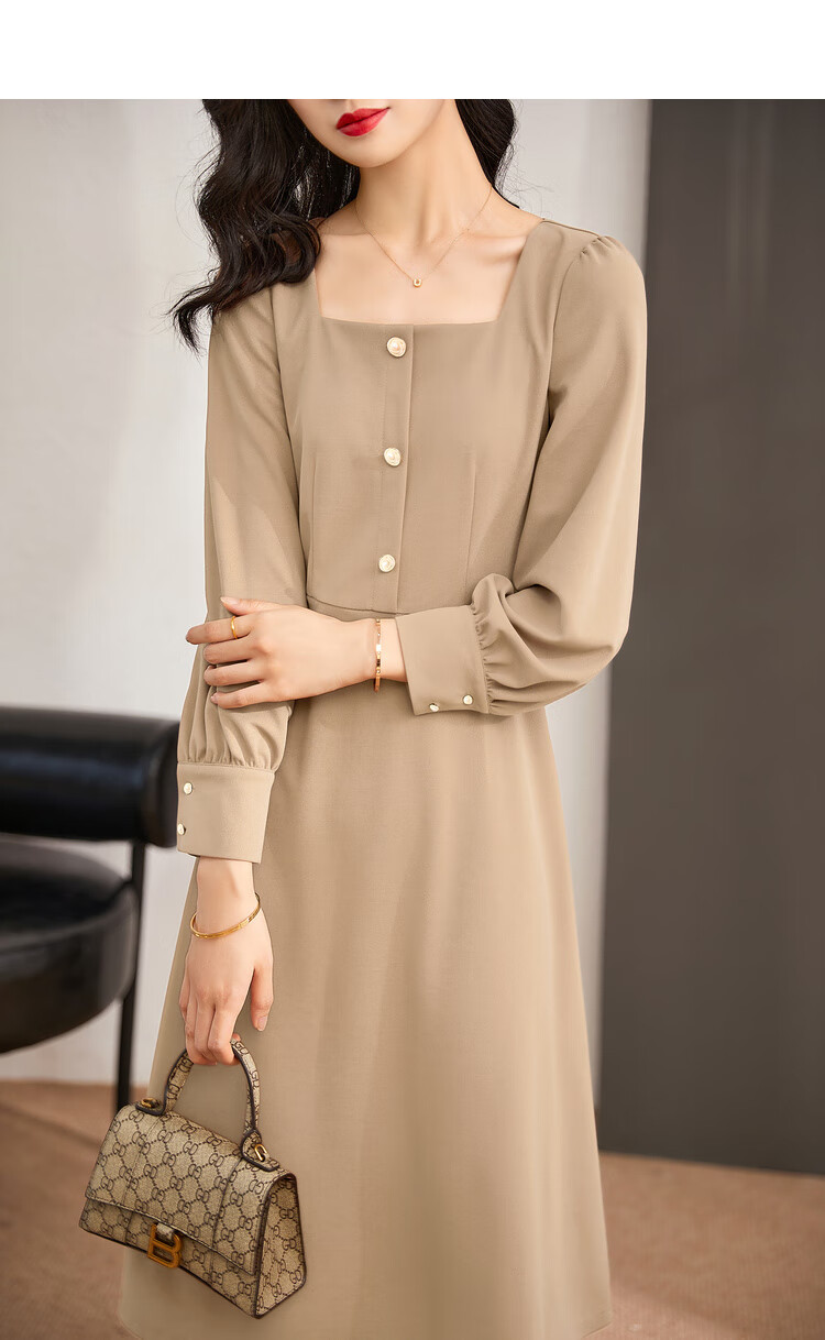 Shangdu Bila New Year Red French Style Dress for Women Spring Autumn Mid-Length Elegant Goddess Waist-Slimming Petite Dress 13