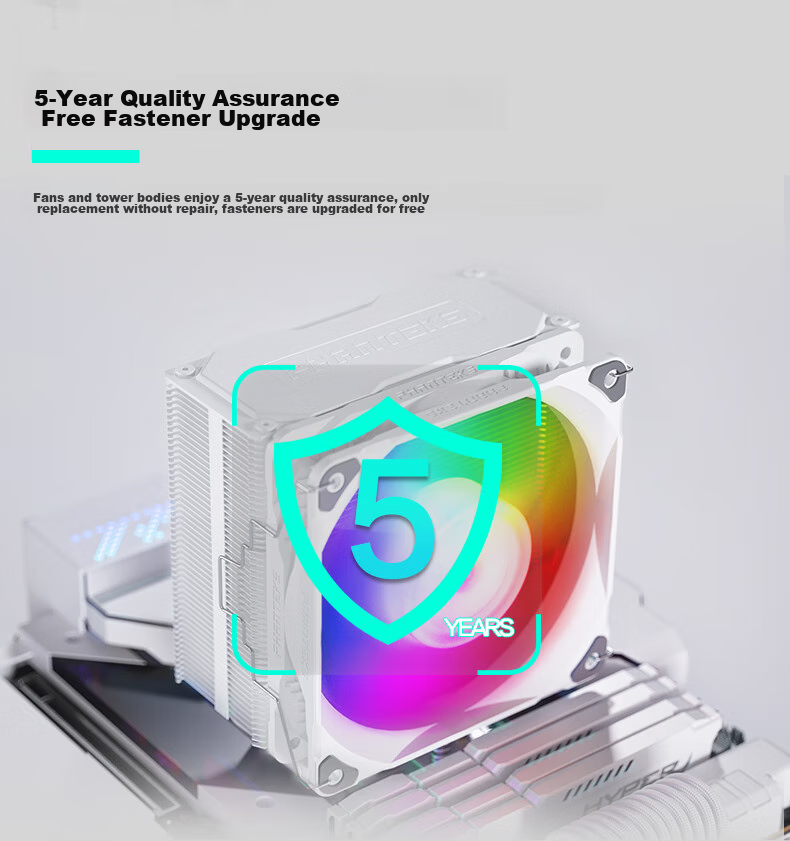 PHANTEKS Polar S5 White Inverse Gravity 5 Heat Pipe Air Cooler CPU Cooler (High Airflow ARGB Fans / High-Performance Thermal Paste / Heat Spreader / Noise Reduction) 14