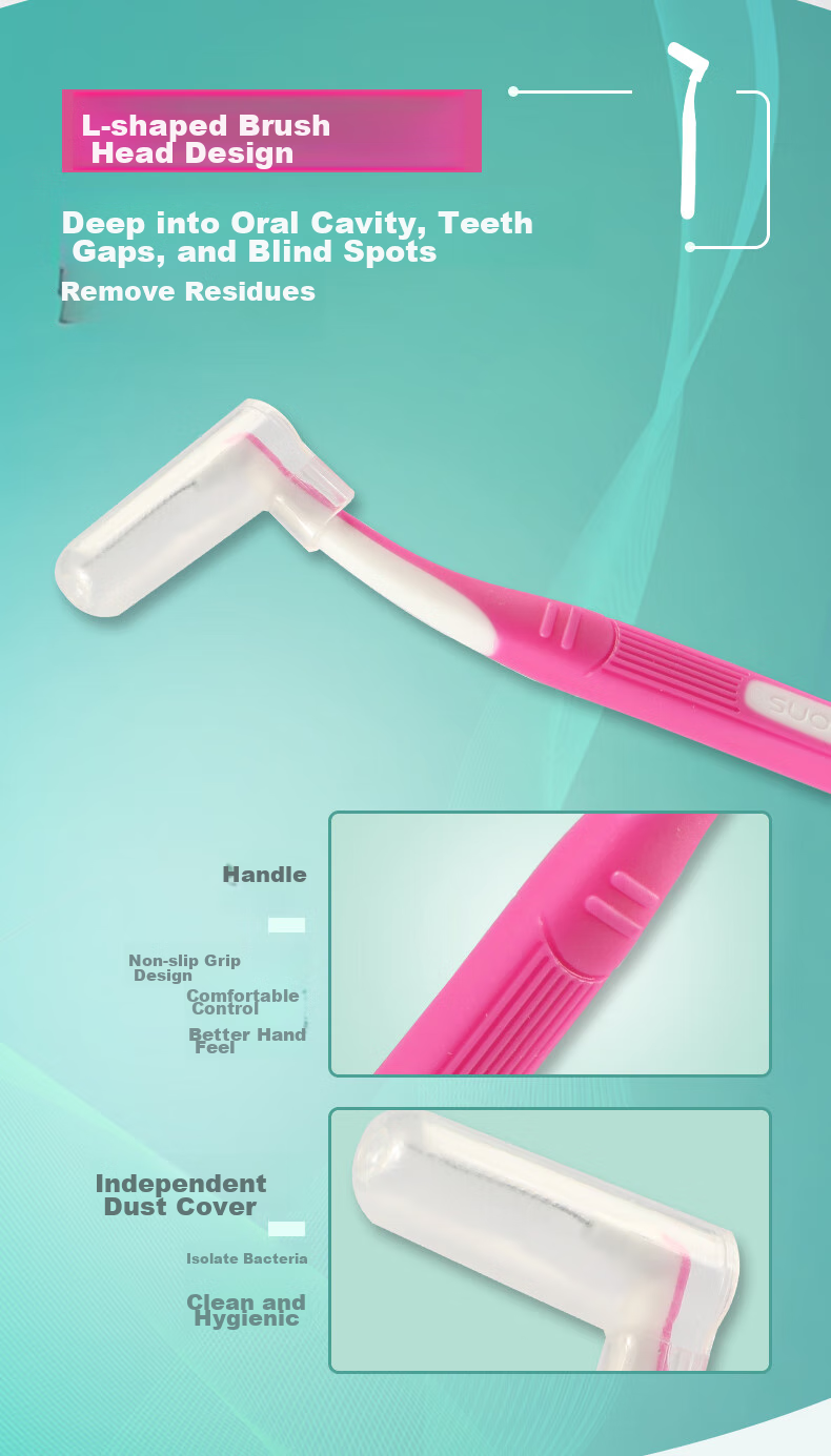 Watsons L-Shaped Interdental Brush, 6 Pieces, Back Row Interdental Brush, Tooth Gap Brush, Teeth Cleaning, Tooth Tip Freshener, Old Packaging Randomly Shipped 8