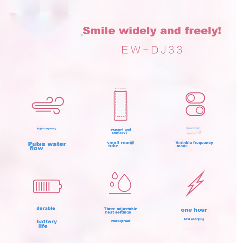 Panasonic Dental Irrigator, Small Round Tube, Extendable And Portable, for Adults And Children, Water Flosser, Tooth Cleaner, Orthodontic Device, Practical Gift for Men And Women, DJ33 Pink