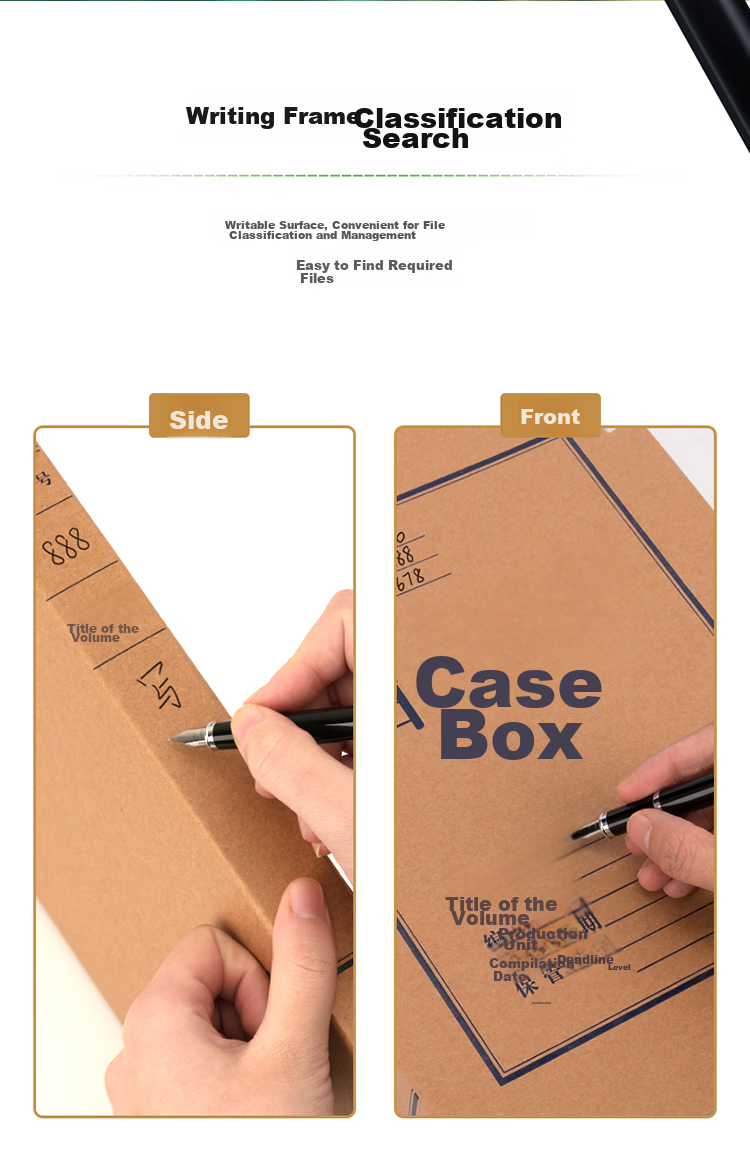 Deli 10 Pieces 50mm Mixed Pulp 300g Kraft Paper File Boxes, Document Storage Boxes, Thickened Desktop Financial Organizer Bill Storage 63207 7