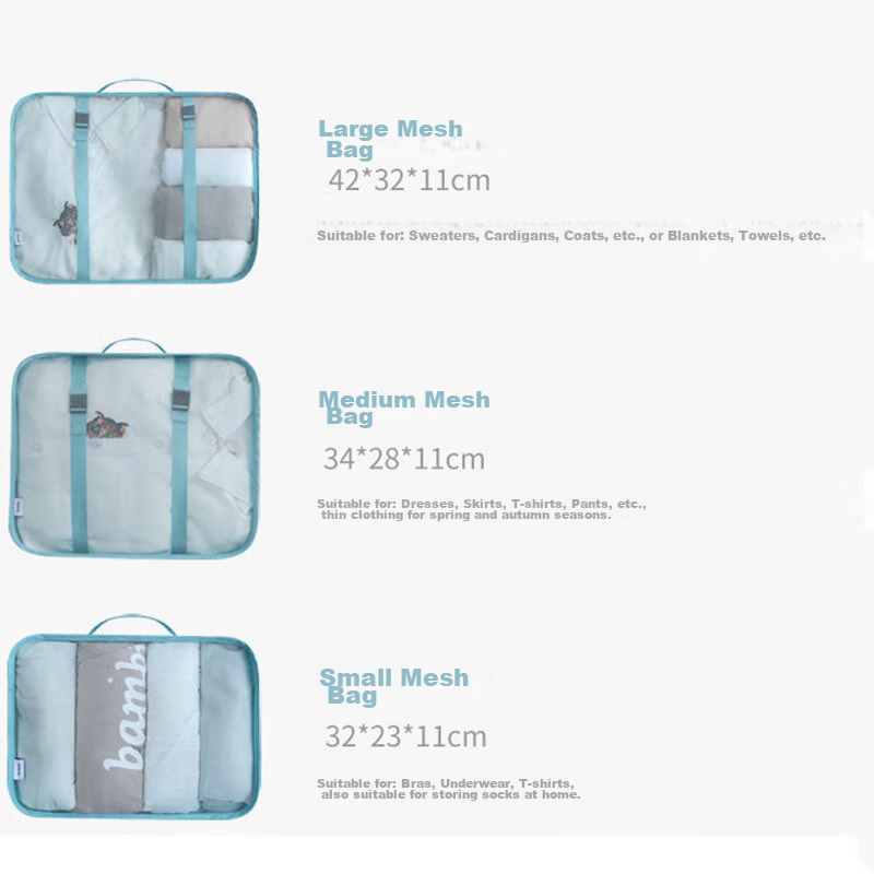 Grace Compression Travel Storage Bags Underwear Luggage Organizer Medium + Large Waterproof Minimalist Business Trip Travel Essentials