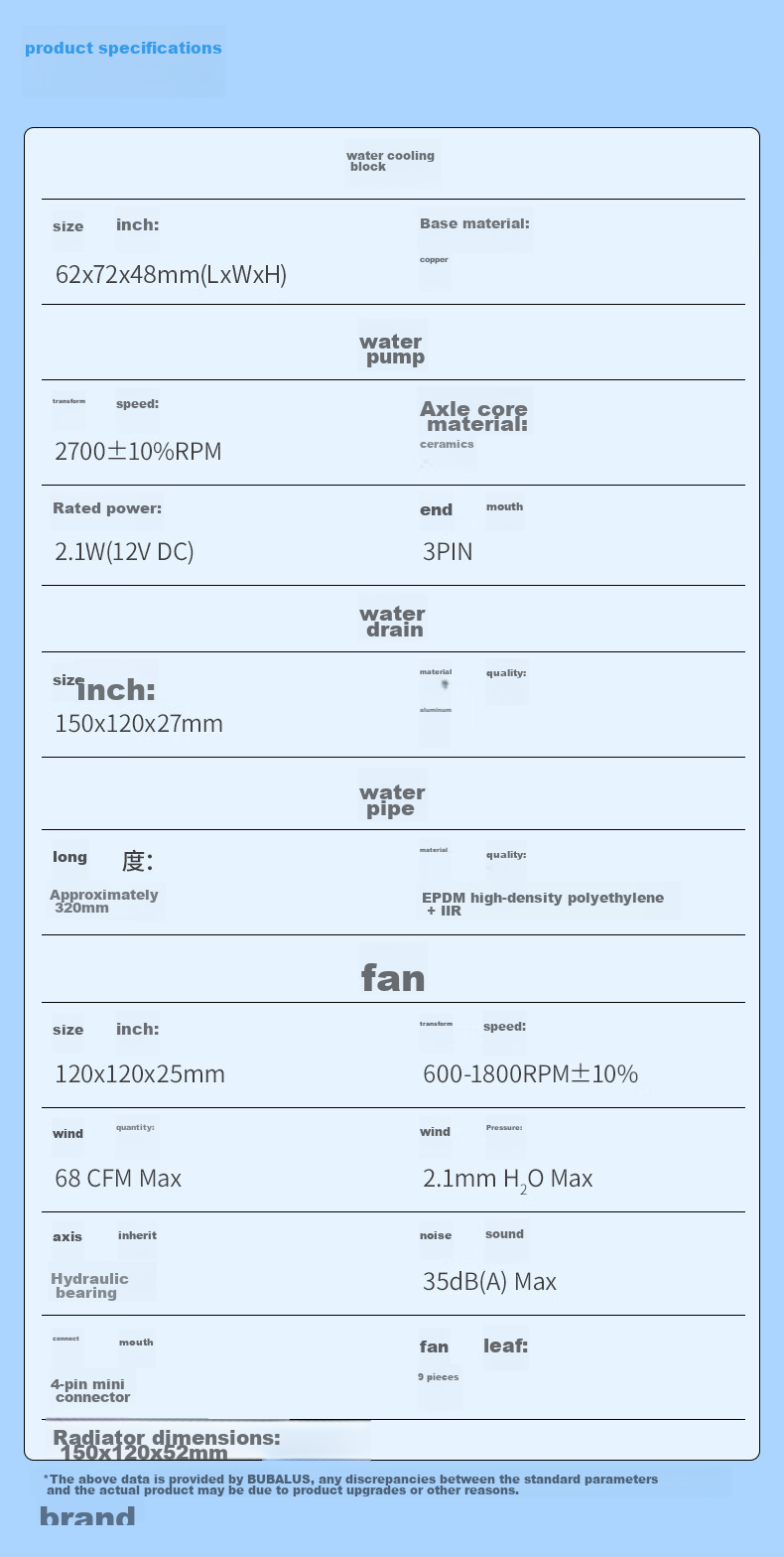 BUBALUS Lingshuang 120 All-In CPU Water Cooler (Iridescent Mirror Cold Head / Compatible with Intel LGA2011/AMD/Multi-Platform/PWM Temperature Control/Computer Fan) 10