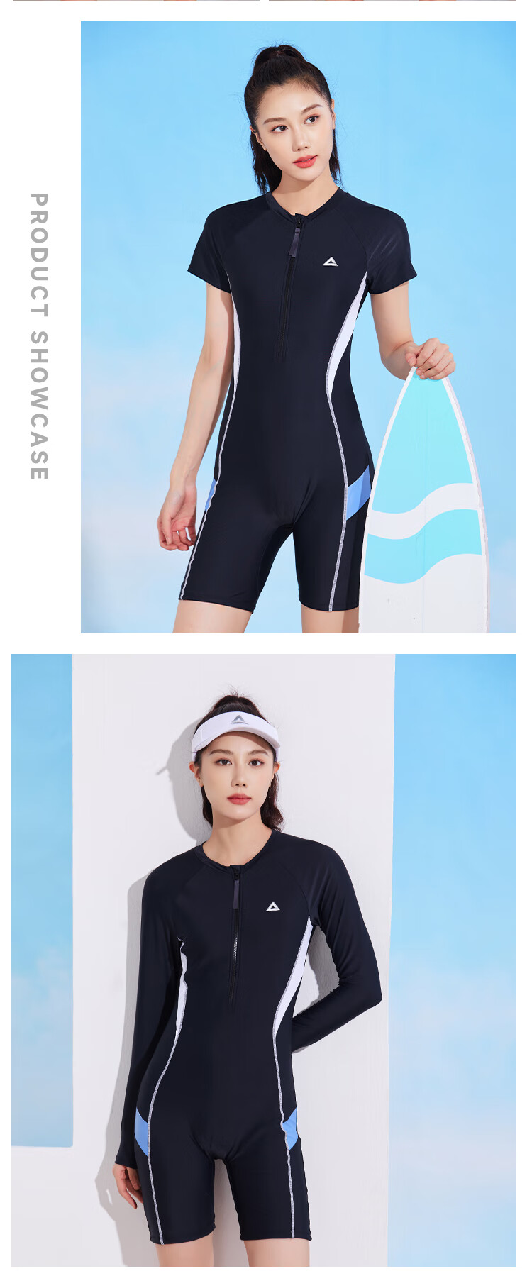 PEAK One-Piece Swimsuit for Women, Long Sleeve, Knee-Length, Conservative, Professional Sports, Plus Size, Tummy Control, Slimming, Hot Spring Swimwear 083XL 10