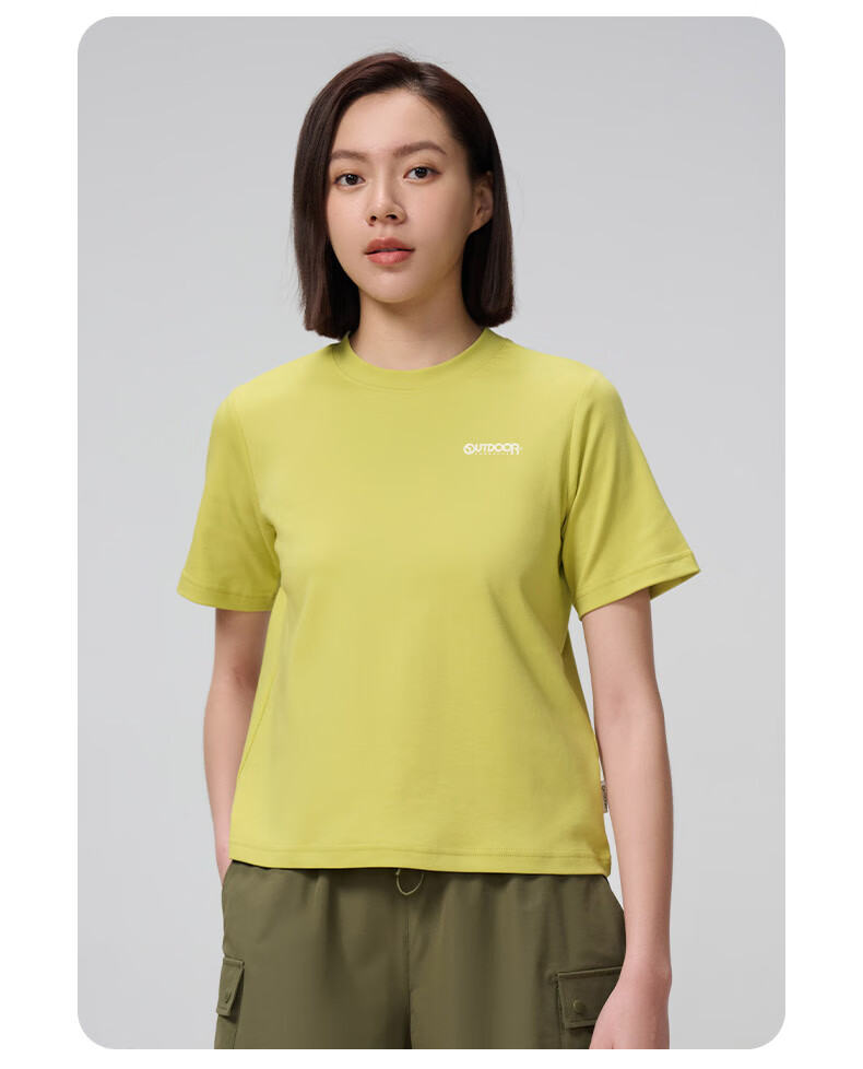 OUTDOOR PRODUCTS Women's Pure Cotton T-Shirt Spring Summer 2026 Breathable Couple Short Sleeve Light Spring Dopamine Rainbow T-Shirt OFTX422461 15