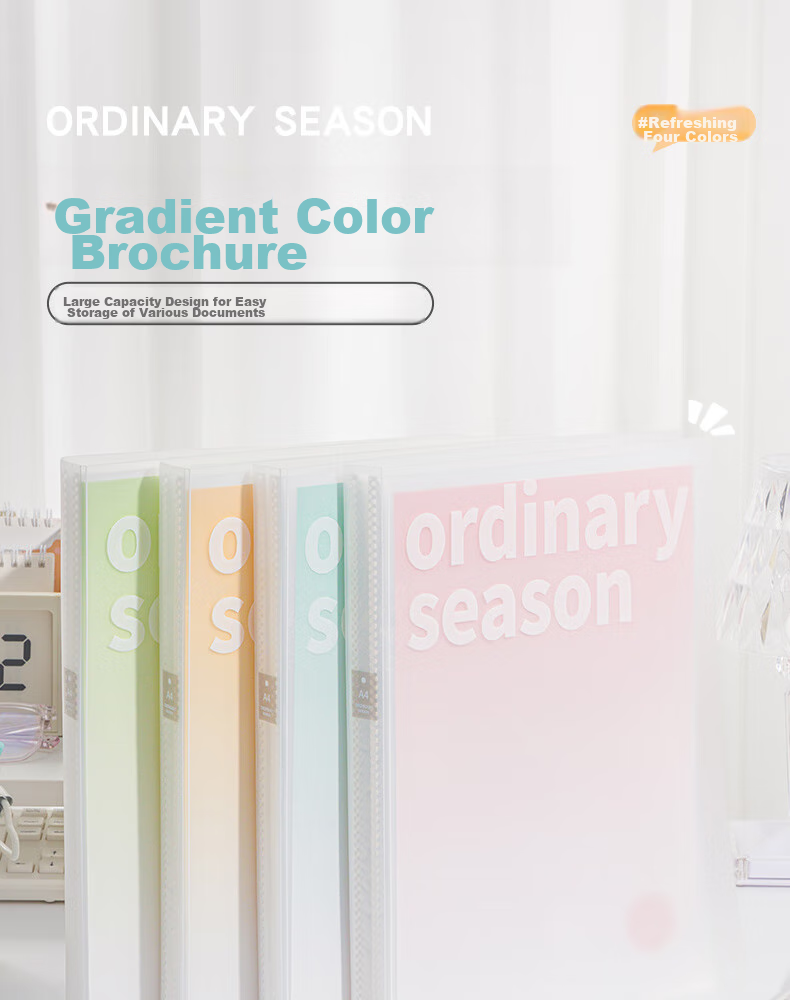 Sannianerban 100-Page Document Folder A4 Student Pregnancy Test Report Storage Office Supplies File Organizer Student Exam Paper Storage Folder Transparent Gradient Insert File Folder Gradient Blue 1