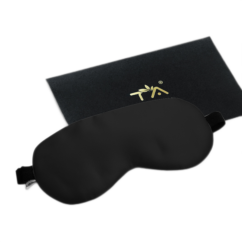 TA Silk Eye Mask, Sleep Earplugs, Light-Blocking And Soundproof, for Sleeping Or Napping (Deep Black + Comfortable Earplugs)