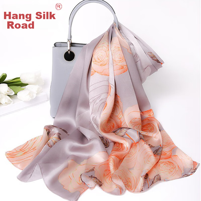 Hangsilu Silk Scarf for Women, Mulberry Silk Shawl, High-End Birthday Gift, Holiday Present for Mom And Teachers