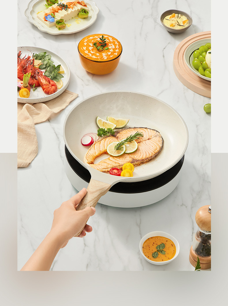 SUPOR Non-Stick Ceramic Coated 26cm Frying Pan, Oil-Gathering Steak Pan, Wear-Resistant, Induction Compatible 12
