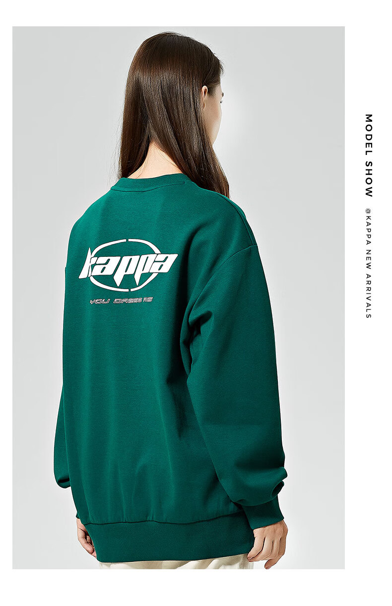 Kappa Pullover Hoodie for Couples, Loose-Fitting Sports Sweatshirt, Casual Round Neck Jacket K0CZ2WT93V Romantic White M 15