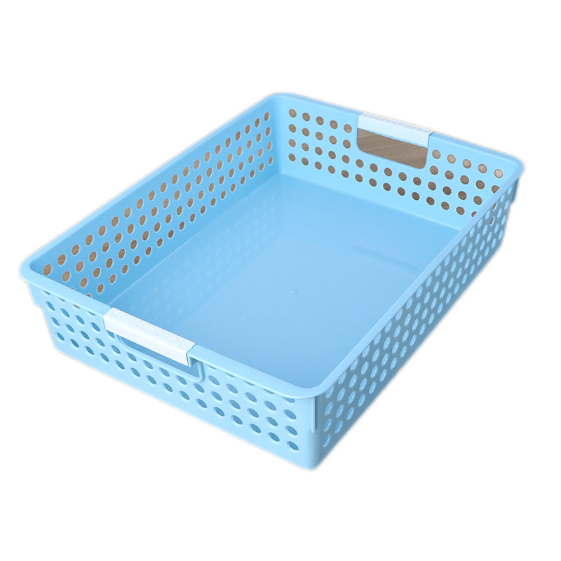 Youbili File Basket, Financial Document Storage Basket, Hollow Plastic Document Organizer, File Holder for Elementary School Students, Can Hold A4 Paper, 1 Piece, 8902 Blue