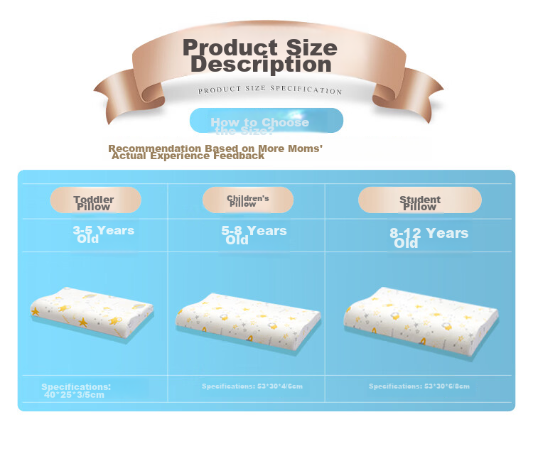 AiSleep Children's Pillow for Ages 8-12, Zero Pressure Wrap, Ergonomic Design with Separate Zones, Neck Protection, Slow Rebound Memory Foam Pillow 1