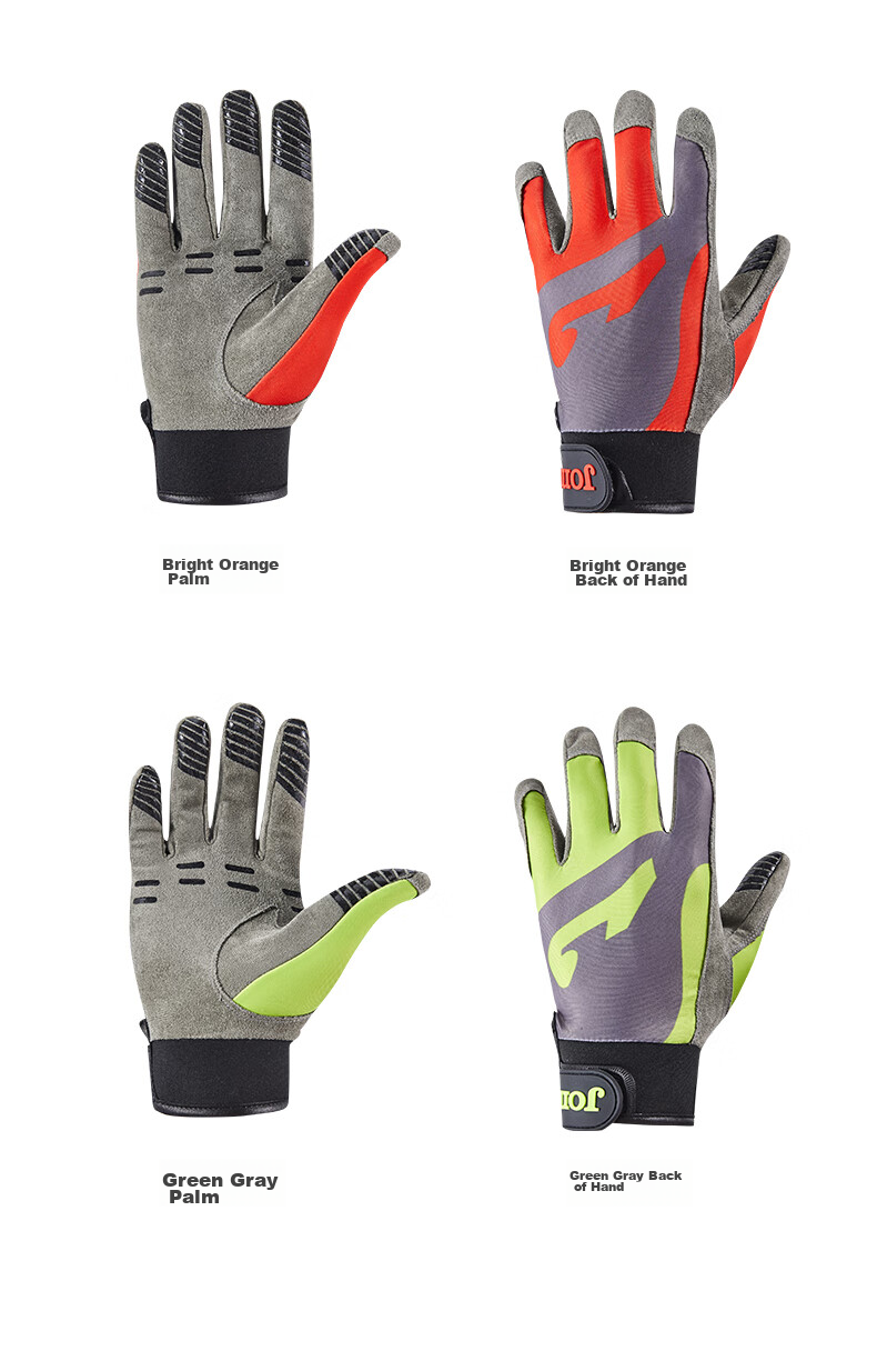 JOMA Full-Finger Climbing Gloves for Men And Women, Professional Extreme Outdoor Anti-Callus Non-Slip Training Sports Gloves, Green-Gray, M 7