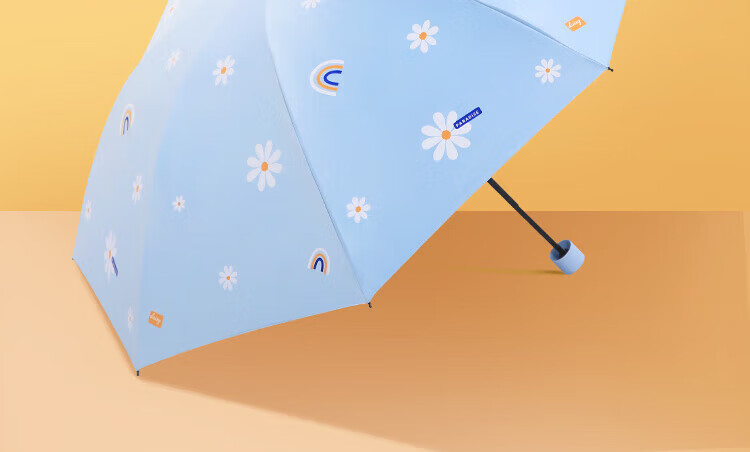 Tiantangshan UV Protection Umbrella, Three-Fold Portable Folding Black Gel Sunscreen Parasol, Dual-Use Umbrella, Cloud Shroud New Gree 1