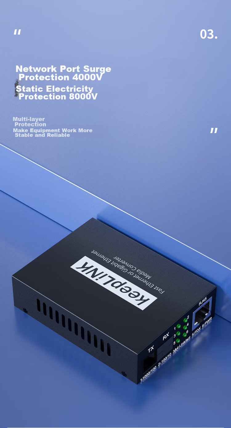 KeepLINK KP-9000 Fiber Optic Transceiver, 100Mbps Single-Mode Dual-Fiber Optical-Electrical Converter, 20km SC Interface 3