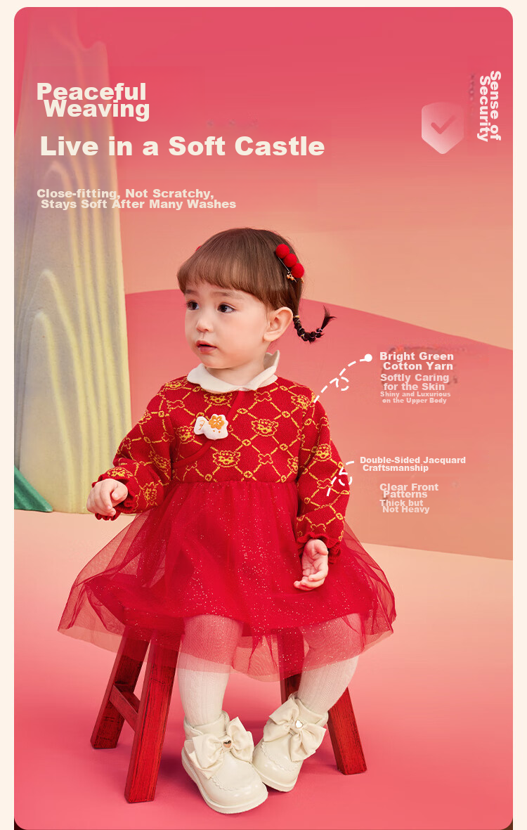 BALABALA Children's Clothing, Baby Dress, Kids' Dress, Spring 2025 Collection, Princess Dress for Baby Girls, New Chinese Style, 209125111002 5