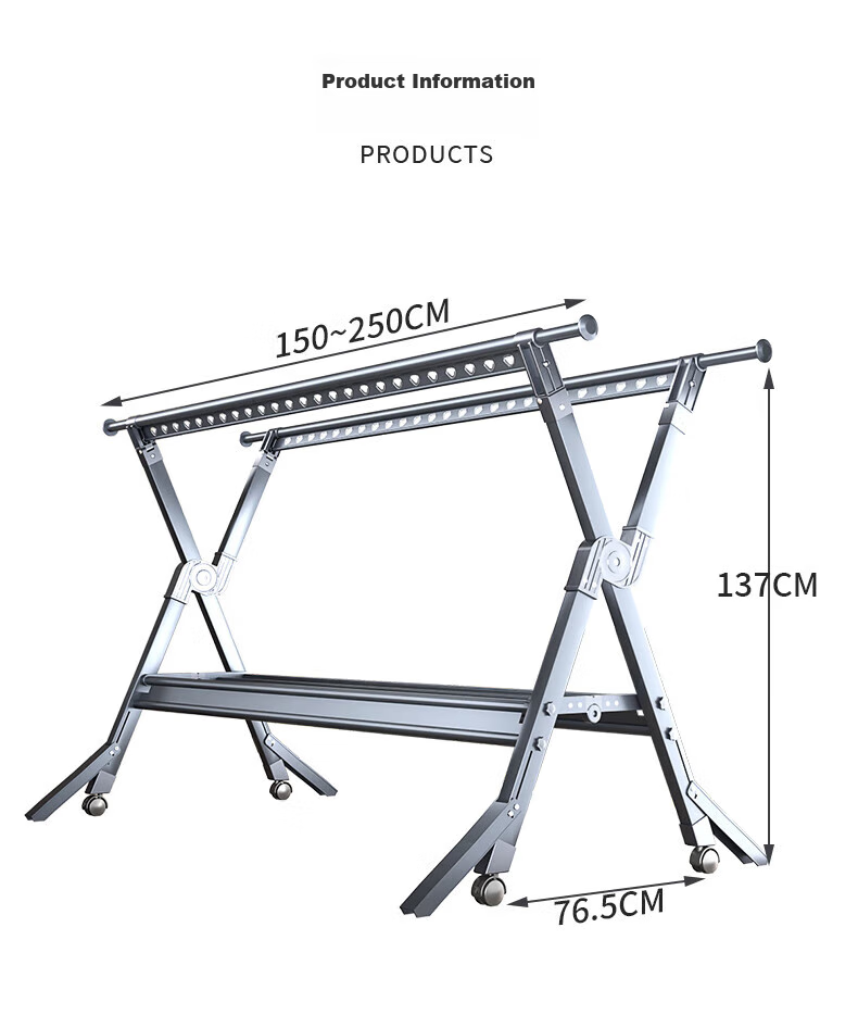 HKG Folding Aluminum Alloy Clothes Drying Rack, Extendable Indoor Balcony Household Laundry Hanger for Clothes And Quilts 13