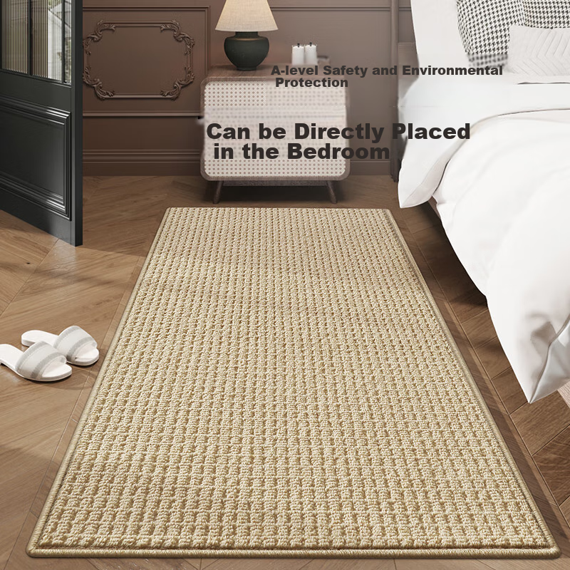 Dajiang Bedroom Bedside Rug, Wool Light Luxury High-End Feel, End-Of Rug, Long Strip Bedrug, 60x180cm