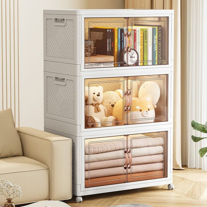 Youjialiangpin Foldable Storage Cabinet, No Installation Required, Children's Wardrobe, Clothes Organizer, Kids' Room Storage Unit, Miscellaneous Item Storage Box