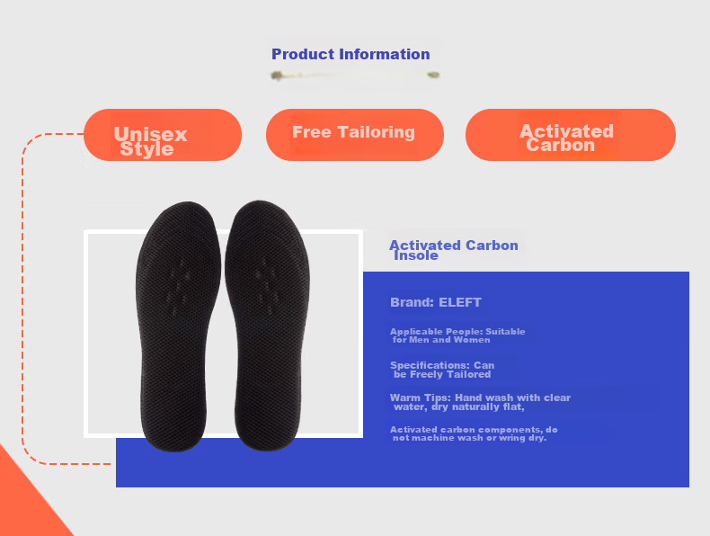 Eleft Activated Carbon Mesh Insoles for Men, Odor-Resistant Breathable Sweat-Absorbing Sports Insoles, Ultra-Thin Shock-Absorbing Black Mesh 2