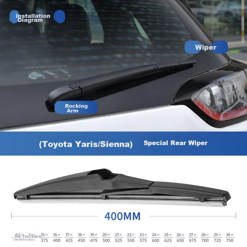 Задний дворник YITU для Toyota Yaris/Sienna, размер 60 см, резиновая полоса класса А