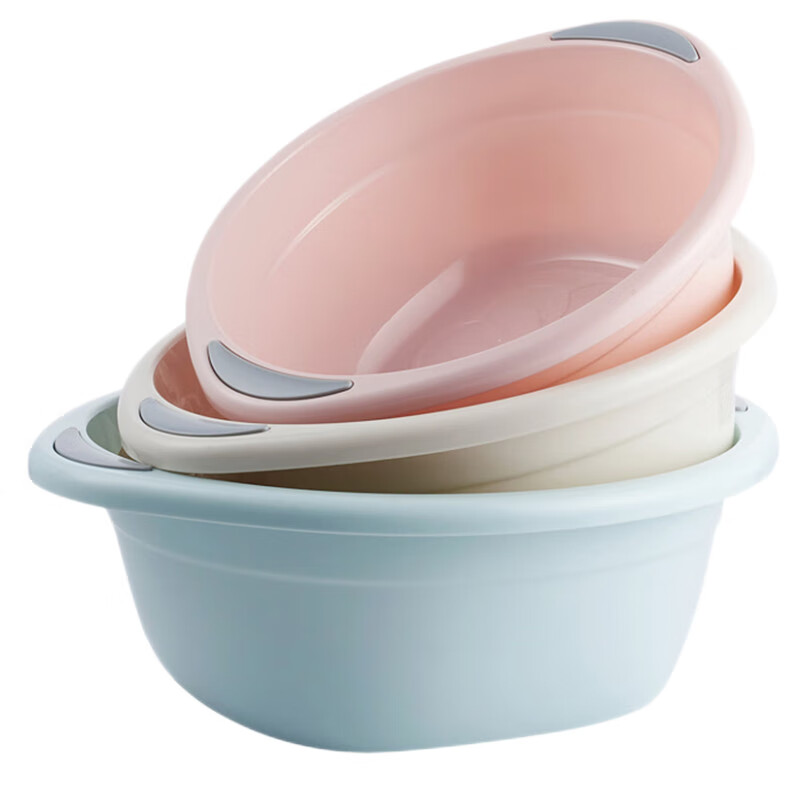 MR Face Basin 3-Piece Set, Large Medium Small Baby Basins, Plastic Basin for Infants, Thickened Newborn Face Basi