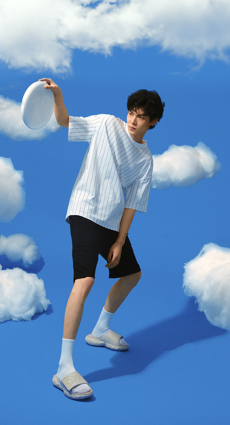 PEAK Taiji Cloud Slippers for Men, Summer Velcro Outdoor Wear, Thick Sole Soft Elastic Casual Couple Sports Slippers ET23027L 16