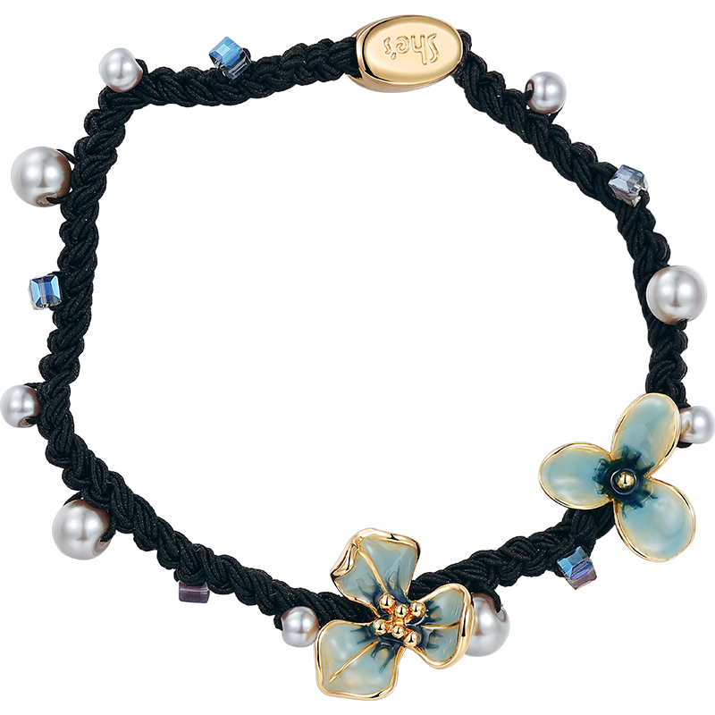 She's Van Gogh Iris Oil-Drip Hair Tie, Gradient Flower Ponytail Holder, Birthday Gift