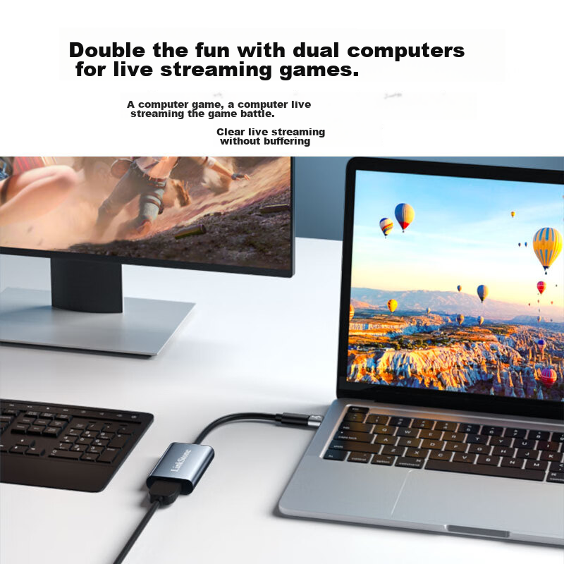 LinkStone HDMI Video Capture Card, 4K Input, Switch/PS5 Game Console Live Streaming Capture Device, USB Computer Video Conference Recording Capture Device, USB/Type-C Dual Port