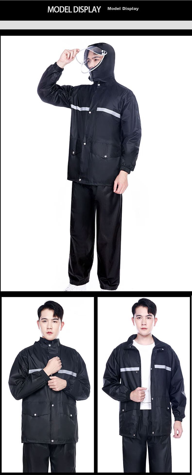 Dipuer Raincoat for Food Delivery Riders, Heavy Rain Protection, Electric Bike Adult Two-Piece Raincoat, Motorcycle Suit, Suitable for Both Men And Wome 11