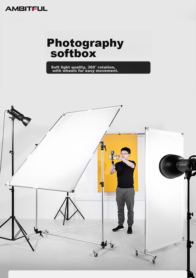 AMBITFUL Photography Flag Large Reversible Advertising Studio Video Shooting Softbox Light Blocker Prop Stand Softbox Paper Butter Paper Sulfuric Acid Paper Fixatio 1