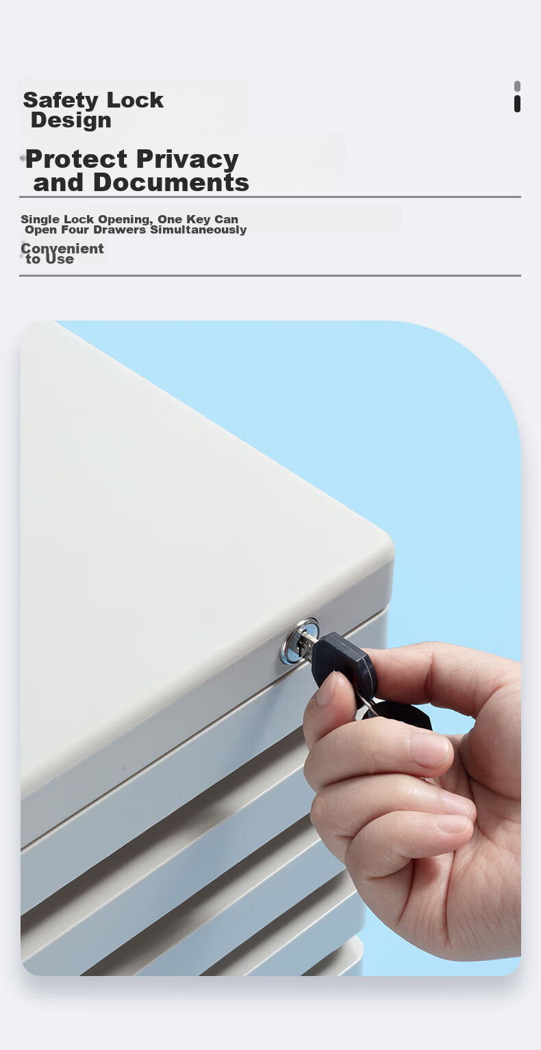 M&G Stationery, 5-Tier Lockable Desktop File Cabinet, Drawer-Style Handle A4 Document Storage Cabinet with Index Labels, Office Supplies, Gray Single Pack ADM95298 4
