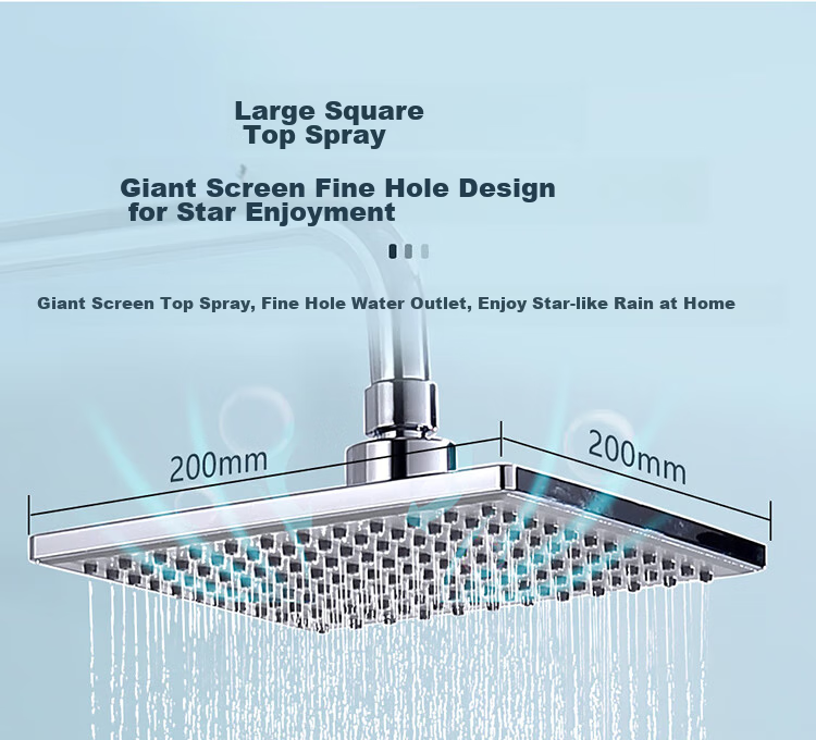 Larsd Shower Head Set, Square Spray Gun Shower Head, Silver Shower Faucet, High-Pressure Shower Head Complete Set F816 5