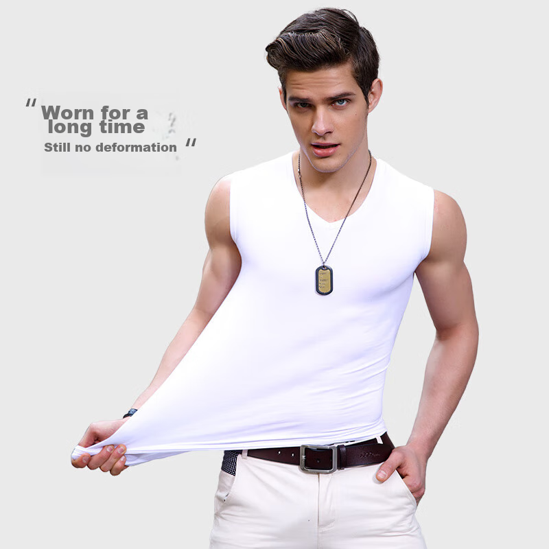 Jianyun Men's Pure Cotton Sleeveless Sports Fitness Tank Top Breathable Sweat-Absorbing Thin Undershirt