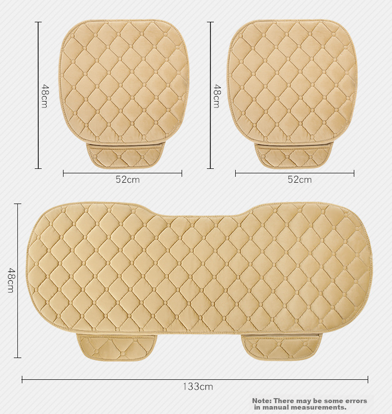 Digalun Car Seat Cushion 7-Piece Set Winter Plush Seat Cover Headrest Neck Pillow Warm Car Seat Pad Set 14