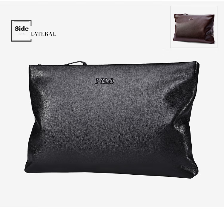 POLO Men's Handbag, Top-Grain Leather Clutch, Wallet, Cash Envelope Bag, Coin Purse, Birthday Gift for Boyfriend 10