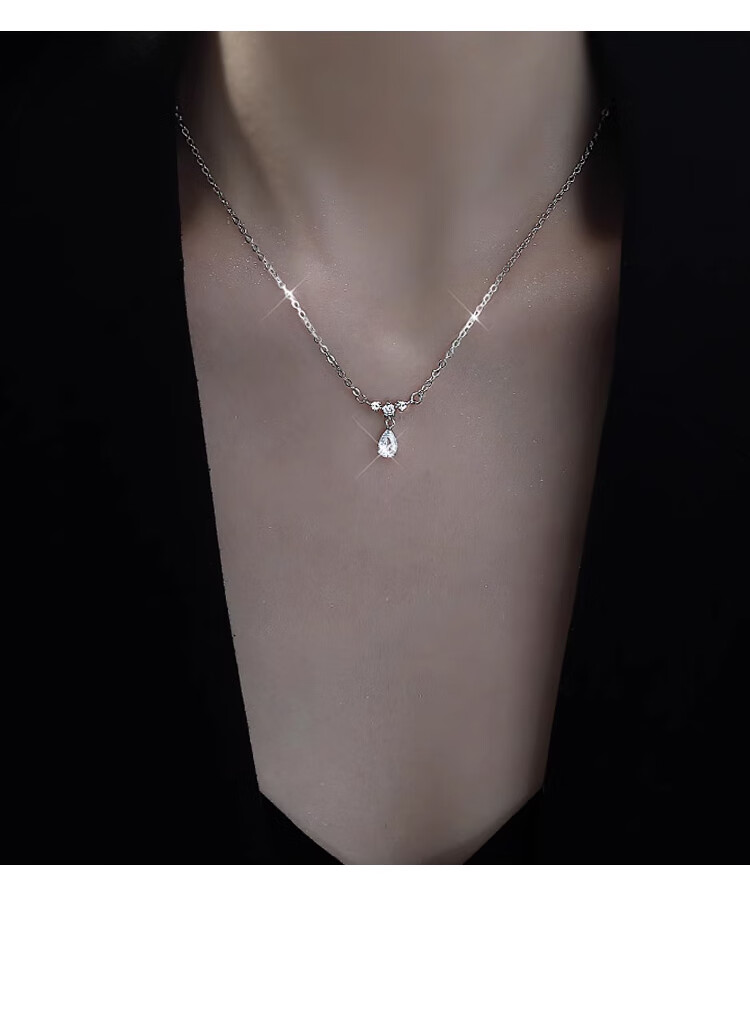 Dijing 999 Pure Silver Necklace for Women Birthday Gift Girlfriend Pendant Clavicle Chain Elegant Minimalist Jewelry 8