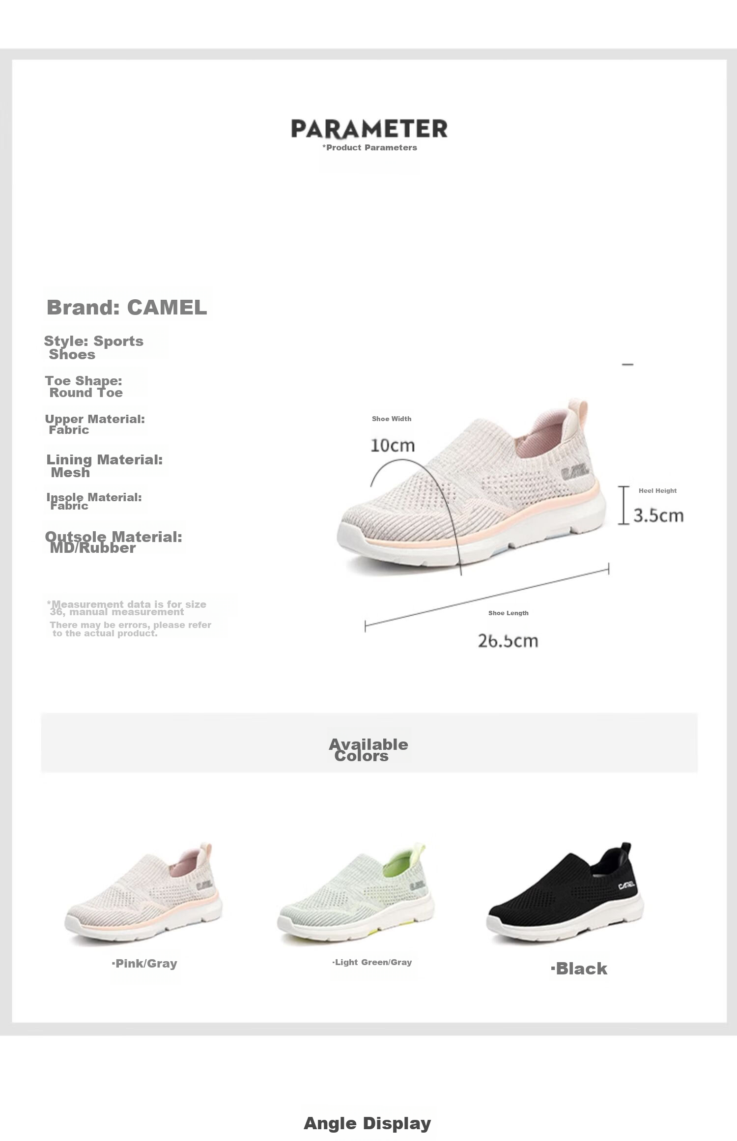 CAMEL Summer Outdoor Casual Sports Breathable Mesh Shoes for Men And Women, Lightweight Flyknit Casual Shoes F24B304077 17