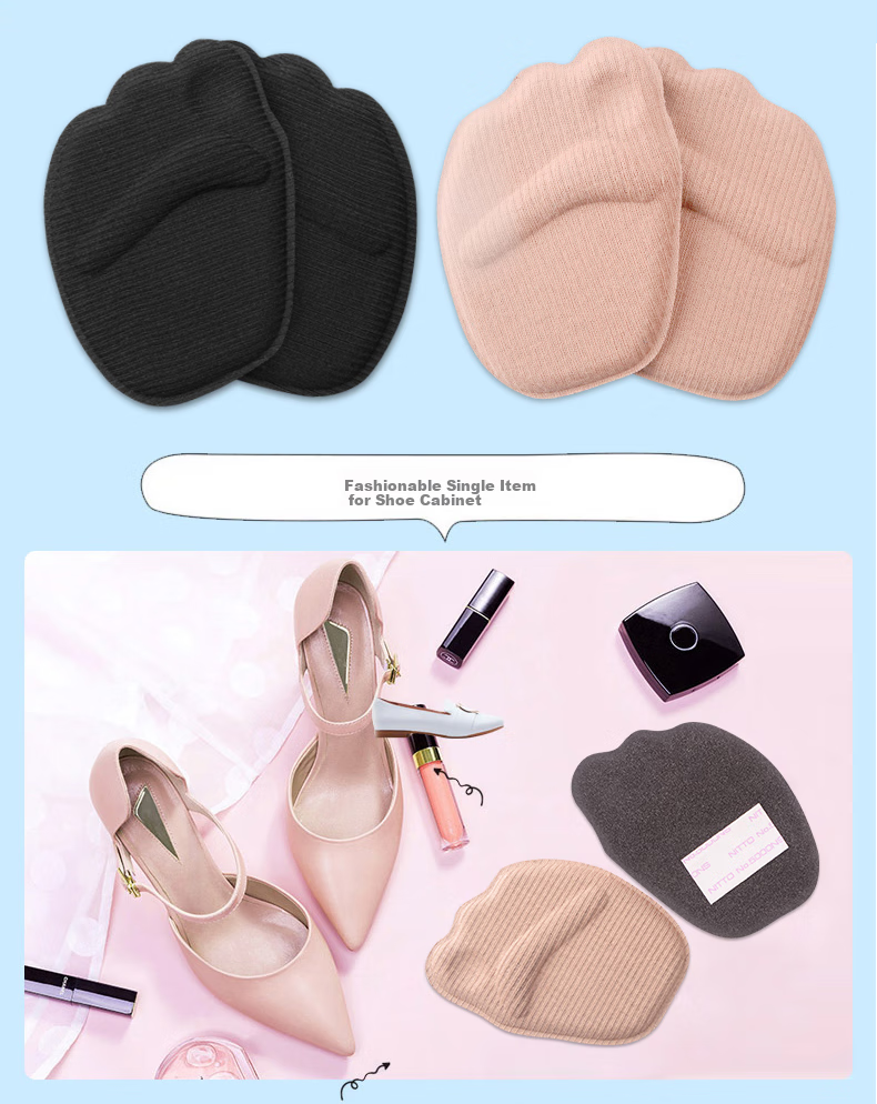 Eleft 4D High Heels Front Palm Pads, 5 Pairs, Non-Slip And Pain-Resistant, Half Size Insoles for Women, Mixed Colors, One Size Fits All 8