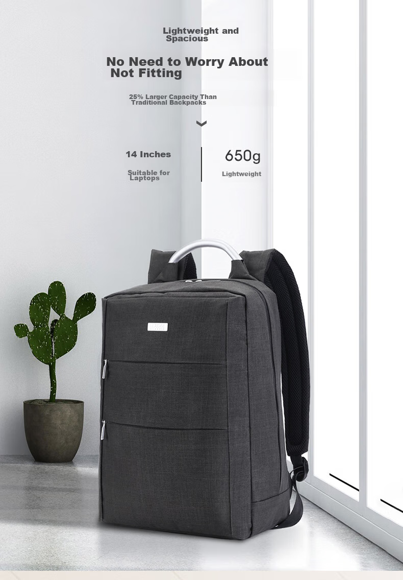 LEXON Men's Business Backpack, 15.6/16 Inch Laptop Bag, Commuter Travel Business Trip Double-Layer Backpack 3