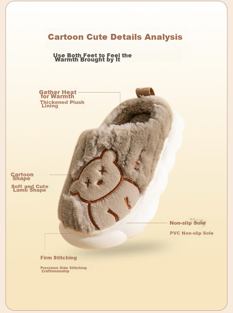 Zhubaba Boys' Cotton Slippers, Winter 2026 New Style, Indoor Children's Moccasins, Girls' Baby Non-Slip Slippers, for Older Children, Home Use, Size 210 3