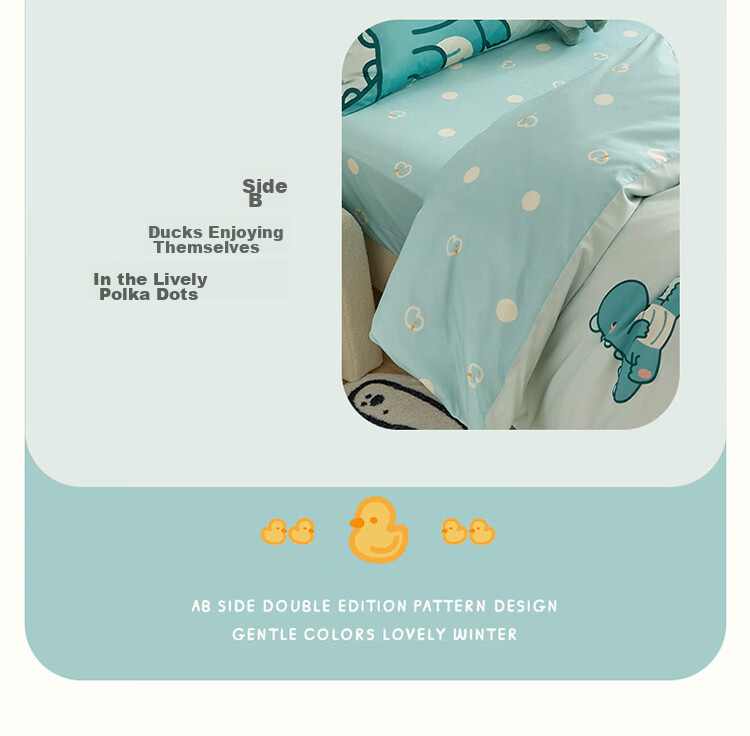 Dohia Cotton Bedding Set for Home, Three-Piece Student Dormitory Single Duvet Cover And Sheet Pure Cotton Set for 1.2m Bed 152*218cm 15