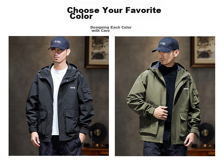 JEEP 2026 Outdoor Mountain-Style Spring And Autumn Men's Sports Jacket, Loose-Fitting Hooded Cardigan Coat for Me 6