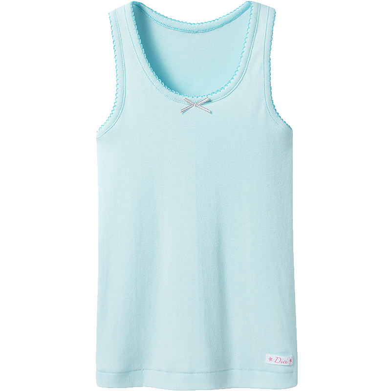 THREEGUN Class A Comfortable Cotton Ribbed Pure Cotton Girls Boys Children Students Round Neck Undershirt Vest