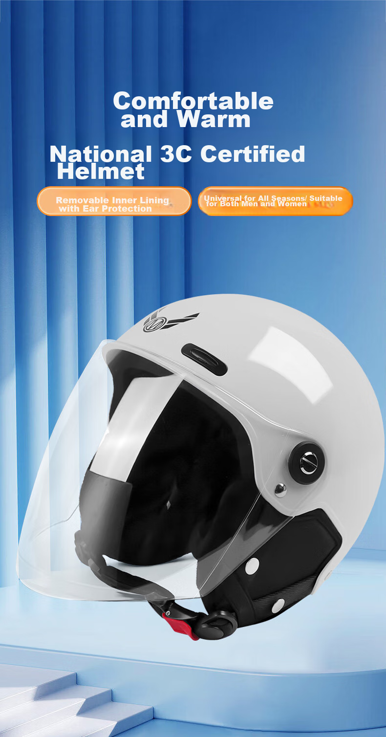 MYARMOR Helmet for Electric Scooters, Women's 3C Certified, New National Standard Class A Anti-Fog Motorcycle Half Helmet, All-Season Universal Electric Scooter Safety Helmet, One Size Fits All (Head Circumference 54-60cm), Cherry Blossom Pink 1